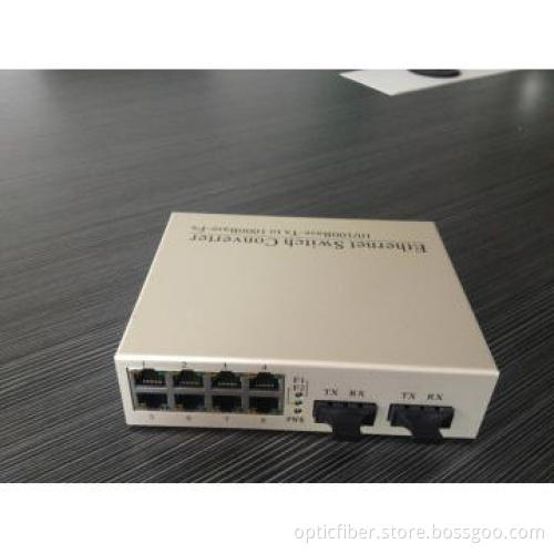 1000M 2 fibers 8 RJ45 Media Converter